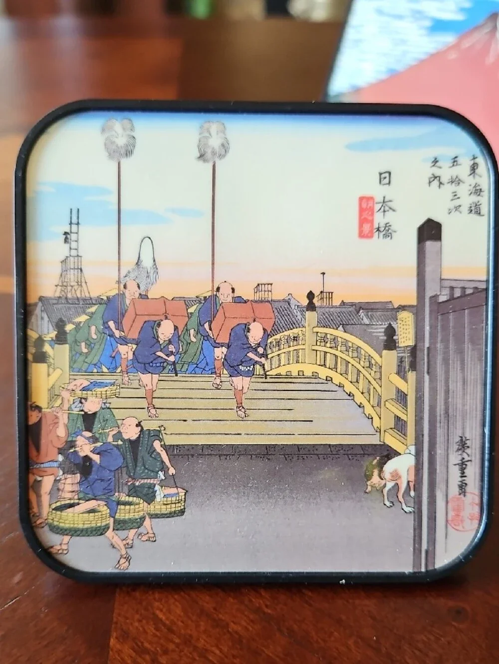 Vintage Japanese Ukiyo-e Art Coasters Set with Holder - Famous Woodblock Prints